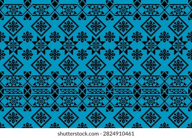 Blue Geometric Floral Harmony i do this by myself don't AI generated 