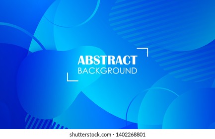 Blue geometric fluid shapes banner abstract background. Template design and landing page with space for text.