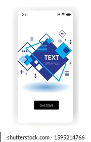 blue geometric forms abstract banner badge modern graphic elements copy space online mobile app vertical vector illustration