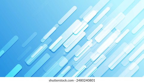 Blaue geometrische glänzende Streifen abstrakten Tech-Hintergrund. Minimales Grafikdesign der Vektorgrafik