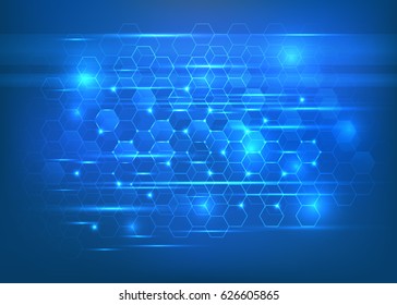 Blue geometric glow abstract background. Vector illustration.