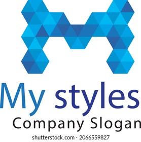 Blue geometric logo Free Vector