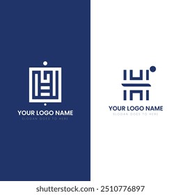 Blue Geometric Logo Mockup, Design de logotipo minimalista moderno em azul, Conceito de marca criativa com geometria abstrata.