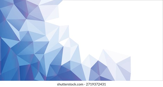 Patrón de cristal geométrico bajo-poli azul sobre fondo blanco para el diseño Abstractas moderno y conceptos de texturas eps10