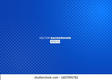 Blue Geometric Modern Background Composition with Halftone Dots Texture