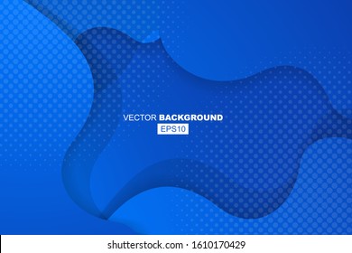 Blue Geometric Modern Fluid Background Composition with Gradients and Shadows