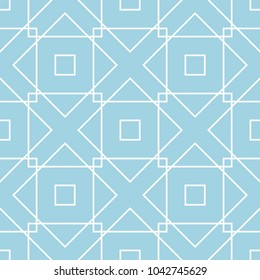 Blue geometric ornament. Seamless pattern for web, textile and wallpapers
