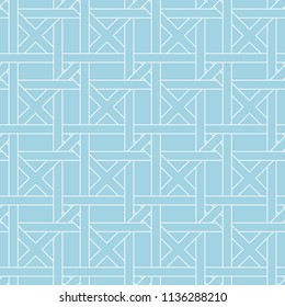 Blue geometric ornament. Seamless pattern for web, textile and wallpapers