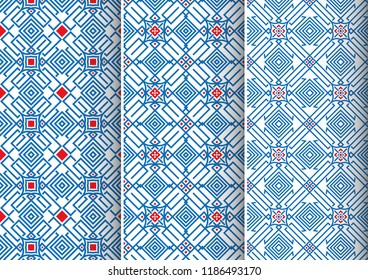 Blue Geometric Ornamental Pattern