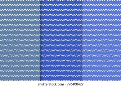 Blue geometric ornaments. Set of vertical seamless patterns for web, textile and wallpapers