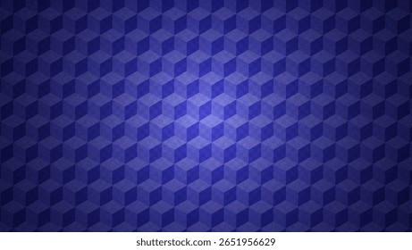 Blue Geometric Pattern With 3d Cube. Abstract Vector Background.  Optical Illusion Design With Blue Cube Texture. Graphic Bg With Tile And Geometry Block. Rectangle Shape Wallpaper. Mosaic Hexagon.
