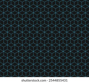 Padrão geométrico azul. Abstrato moderno perfeito, design de textura repetida. Adequado para embrulho de presente, banner, papel, tecido, têxtil, decoração de férias, impressões. Ilustração vetorial EPS 10.