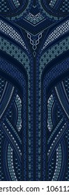 Blue geometric pattern in art deco style
