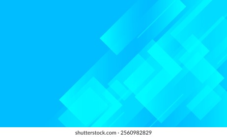 Blue Geometric Pattern Background With Copy Space. Technology Banner. Vector Illustration. Abstract Business Wallpaper. Minimal