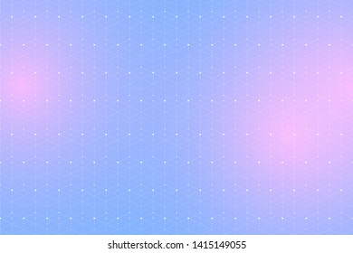 Blue geometric pattern with connected lines and dots. Graphic background connectivity. Modern stylish polygonal backdrop communication compounds for your design. Lines plexus. Vector illustration