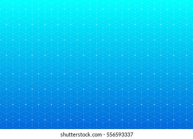 Blue geometric pattern with connected lines and dots. Graphic background connectivity. Modern stylish polygonal backdrop communication compounds for your design. Lines plexus. Vector illustration