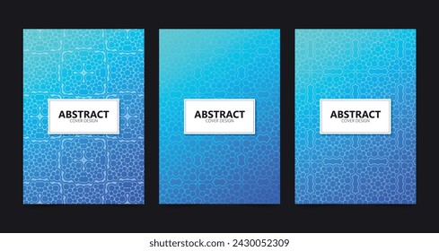 blue geometric pattern cover set