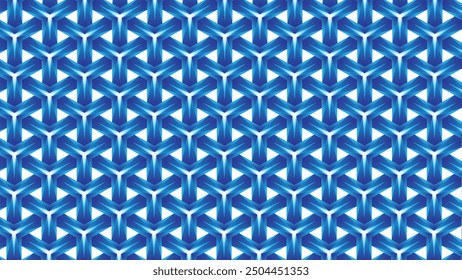 A blue geometric pattern design.
