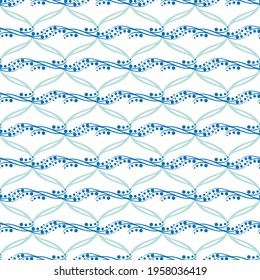 Blue geometric pattern for print textile on white. Fashion graphic design. Modern stylish texture. Color template for prints, textiles, wrapping, wallpaper, banner, business, etc. illustration