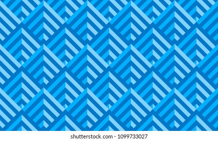 Blue geometric pattern seamless chevron abstract vector design.