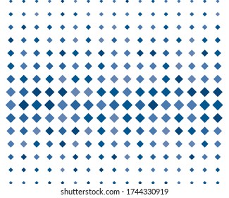 Blue geometric pattern with small and large rhombuses. Design element for web banners, posters, cards, wallpapers, backdrops, panels. Vector illustration