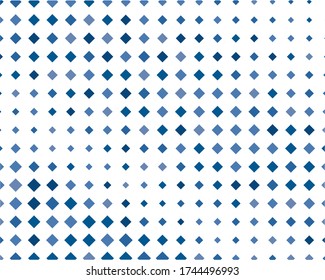 Blue geometric pattern with small and large rhombuses. Design element for web banners, posters, cards, wallpapers, backdrops, panels. Vector illustration