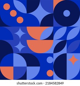 Blue geometric pattern with stars