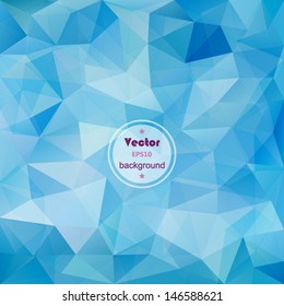 Blue geometric pattern, triangles background, polygonal design. EPS10 vector illustration.