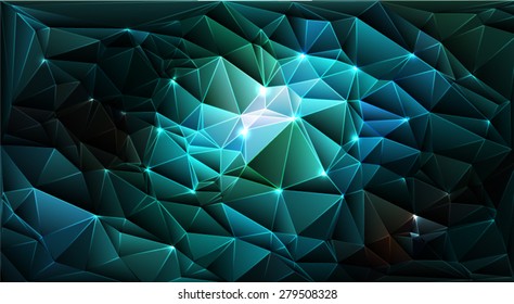 Blue geometric pattern, triangles background, polygonal design. Starry sky, constellations. Vector EPS 10 illustration.