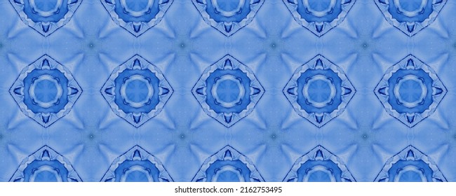 Blue Geometric Print. Watercolor Gradient Tile. Blue Rustic Motif. Ice Batik Floor. Blue Ethnic Pattern. Blue Tribal Seamless Texture. Icy Ornate Batik. Ice Wall Gradient Pattern. Geometric Ice