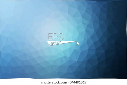 Blue geometric rumpled triangular low poly origami style gradient illustration graphic background. Vector polygonal design for your business.