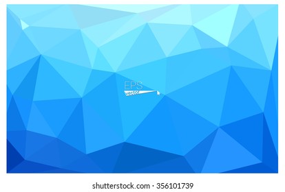 Blue geometric rumpled triangular low poly origami style gradient illustration graphic background. Vector polygonal design for your business.
