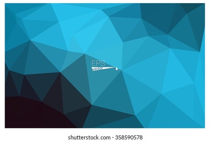 Blue geometric rumpled triangular low poly origami style gradient illustration graphic background. Vector polygonal design for your business.