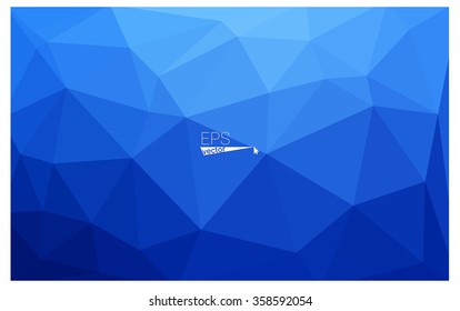 Blue geometric rumpled triangular low poly origami style gradient illustration graphic background. Vector polygonal design for your business.