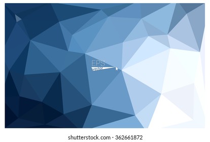 Blue geometric rumpled triangular low poly origami style gradient illustration graphic background. Vector polygonal design for your business.