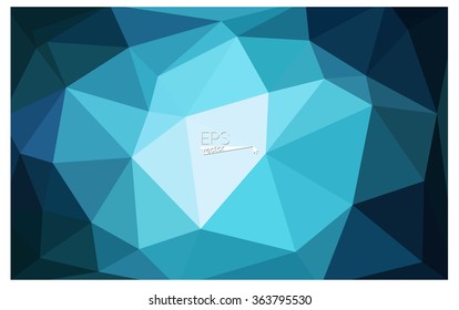 Blue geometric rumpled triangular low poly origami style gradient illustration graphic background. Vector polygonal design for your business.