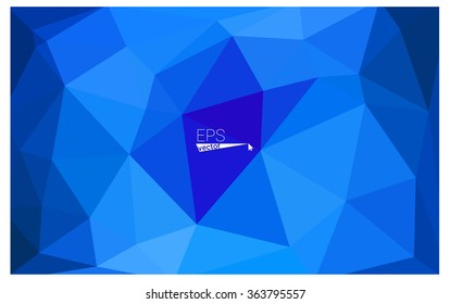 Blue geometric rumpled triangular low poly origami style gradient illustration graphic background. Vector polygonal design for your business.