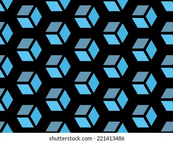 Blue geometric seamless cube background
