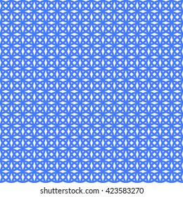 Blue geometric seamless ornament pattern. Vector background. 