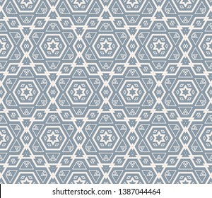 Blue geometric seamless pattern. Abstract background. Vector seamless pattern