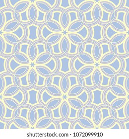 Blue geometric seamless pattern. Background with beige and pink elements for wallpapers, textile and fabrics