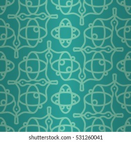 Blue geometric seamless pattern background in indian style. Classic tracery.