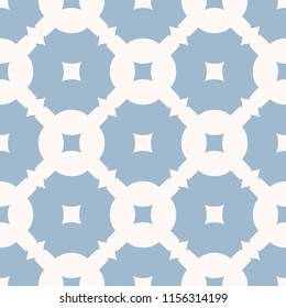 Blue geometric seamless pattern with floral shapes, tiles, squares. Elegant texture in pastel colors, soft blue and white. Vintage abstract repeat background. Design for decor, print, fabric, ceramic