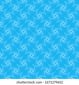 Blue geometric seamless pattern with rotation squares. Tileable vector background.