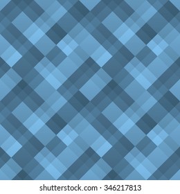 Blue geometric seamless pattern of squares. Vector illustration.