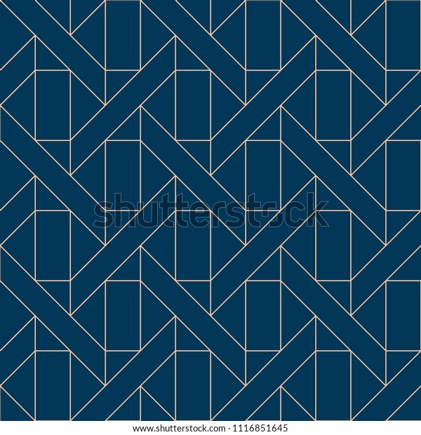 Blue Geometric Seamless Pattern Vector Blue Stock Vector Royalty Free