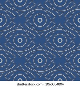 Blue geometric seamless pattern for wallpapers, textile and fabrics
