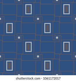 Blue geometric seamless pattern for wallpapers, textile and fabrics