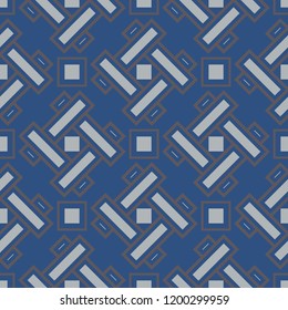 Blue geometric seamless pattern for wallpapers, textile and fabrics