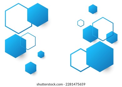 Fondo Resumen De Forma Geométrica Azul. Fondo de escritorio de la bandera tecnológica. Vector